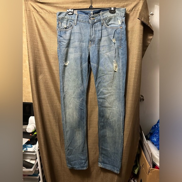 NWT 7 For All Mankind Slimmy Slim Straight Leg Distressed Size 33x34